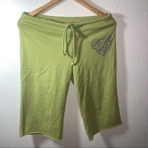 Twisted Heart Green Short Lounge Shorts Size M